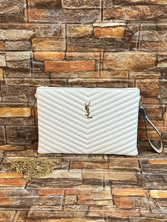 YSL Clutch Bag White