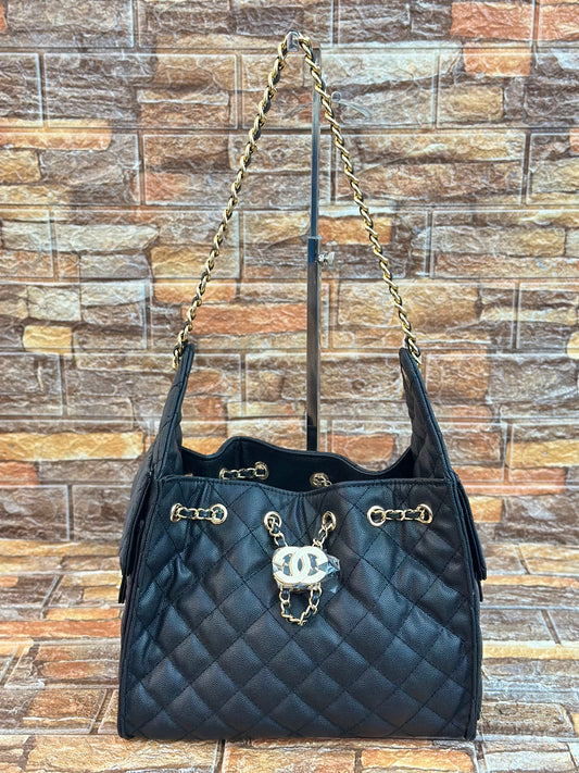 Chanel Caviar Hobo Black